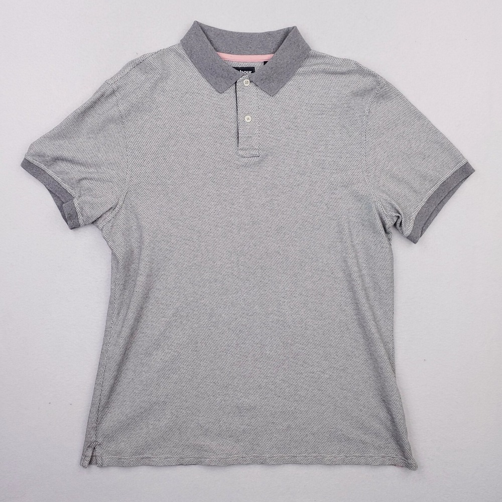 Barbour Shirt Mens Extra Large Gray Performance Golf Spotted Preppy Athletic Fit